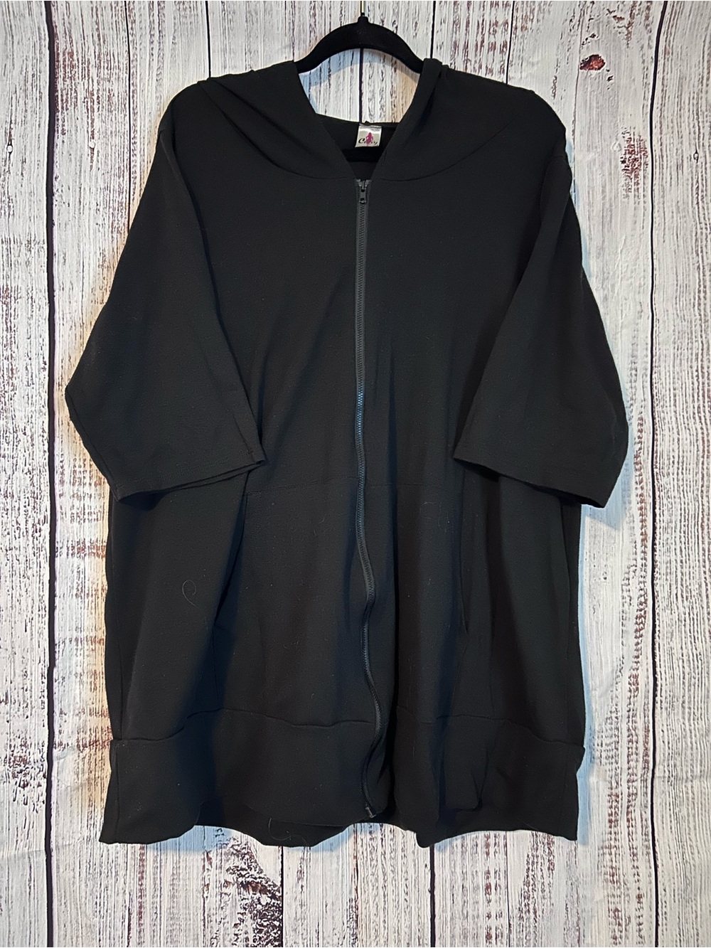 Black Zip-Front Hooded Jacket - Women